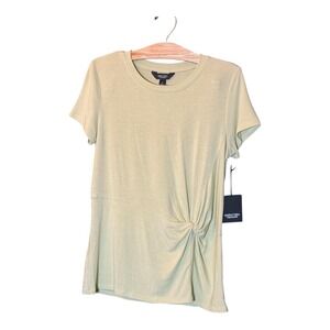 Simply Vera Vera Wang Womens Top Small Knot Front Tee T-Shirt Sage‎ Green NWT